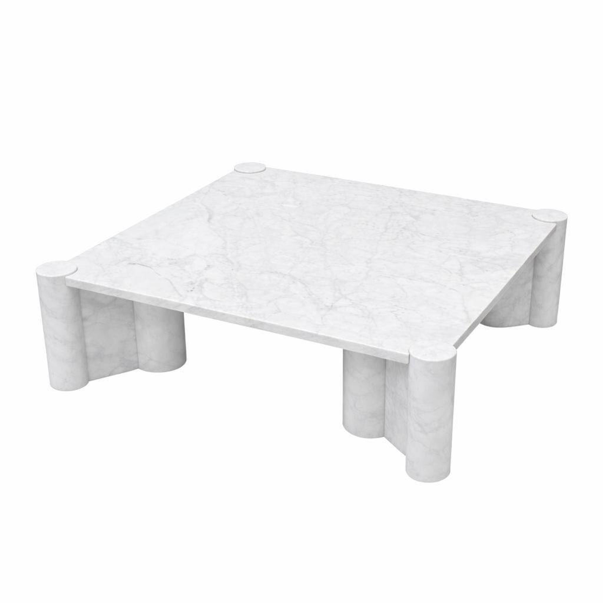 Jumbo Square Coffee Table by Gae Aulenti for Knoll, 1965, White Carrara, Italy