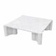 Table basse Jumbo Square par Gae Aulenti pour Knoll, 1965, Marbre blanc de Carrare, Italie