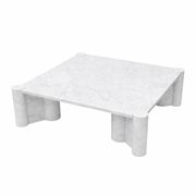 Jumbo Square Coffee Table by Gae Aulenti for Knoll, 1965, White Carrara, Italy