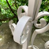 Lampadaire vintage en fer forgé blanc