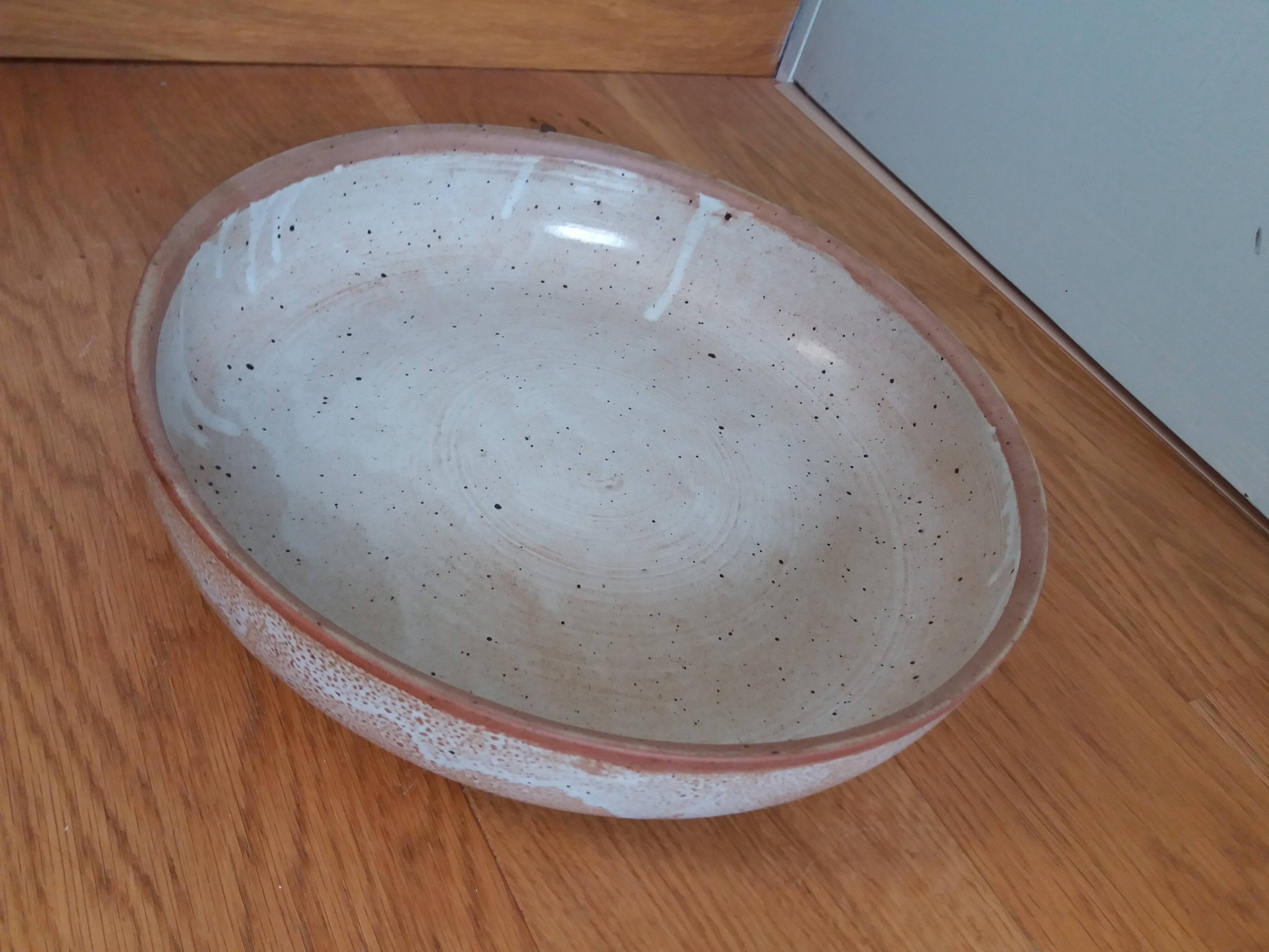 Deep dish stoneware salad bowl 31 cm