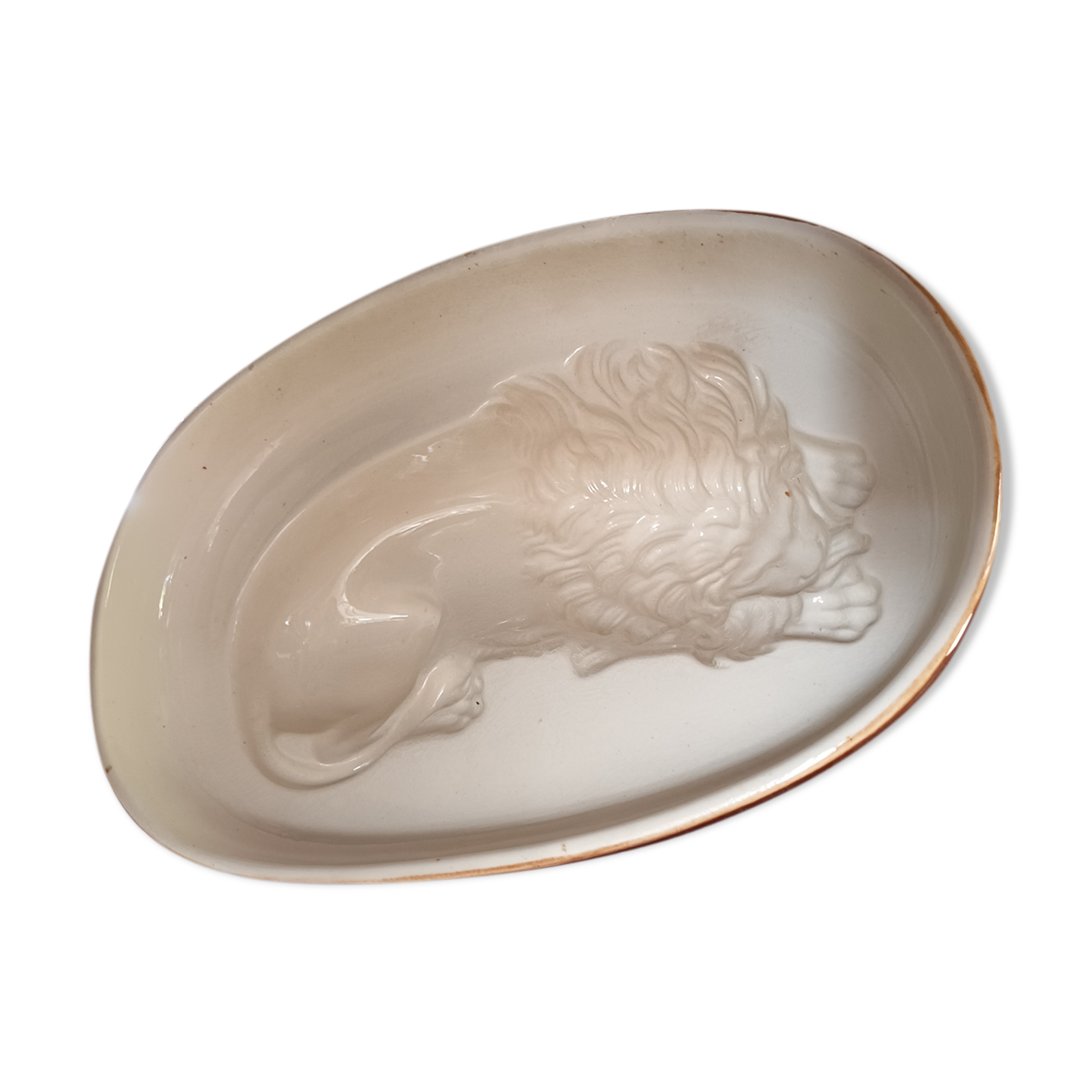 Lion earthenware terrine mold