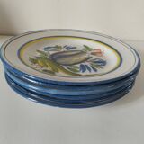 6 earthenware plates from the East - vintage 1960s