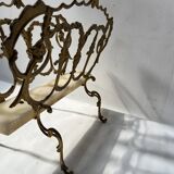 20th century openwork bronze and brass magazine rack