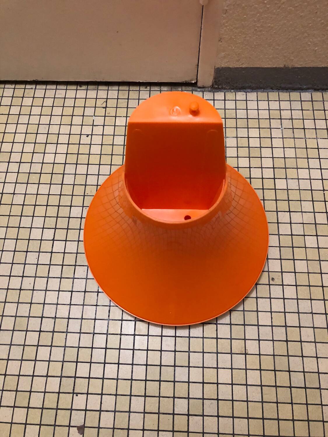 Vintage orange Tam Tam stool – Original stamp – 1970s