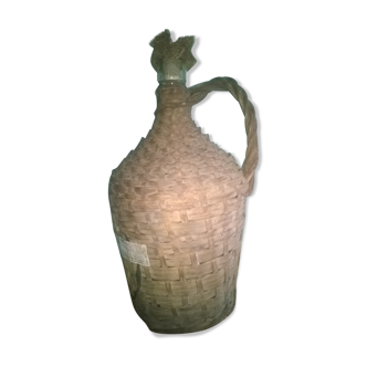 Transparent demijohn canister, in her 5L wicker
