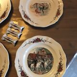 Ensemble de 6 assiettes plates + 6 portes couteaux Obernai