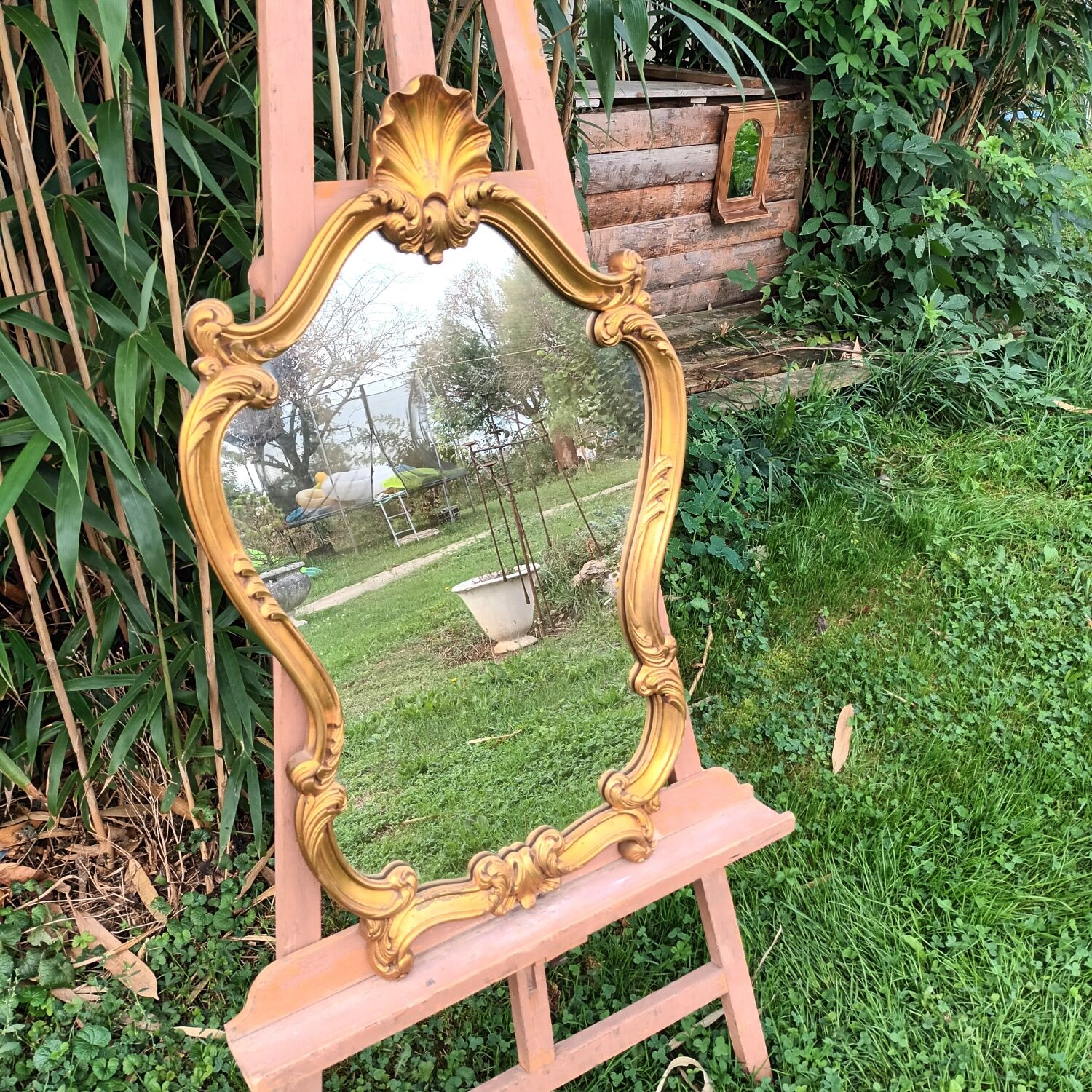 Golden baroque mirror