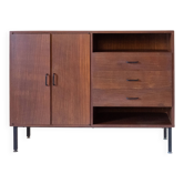 Mid Century Modern Rosewood Sideboard with Drawers, Italy 1970s