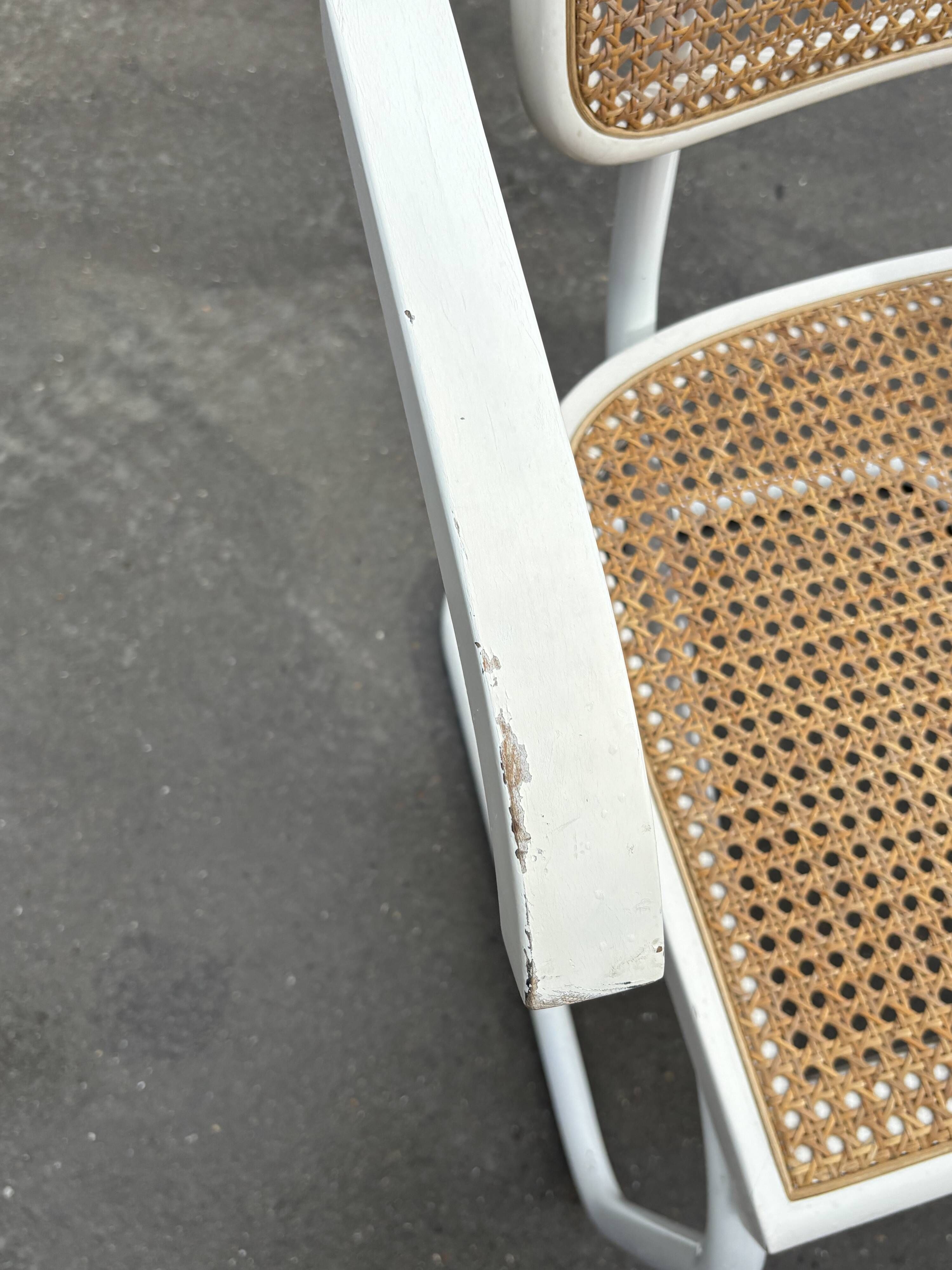 Set of 4 Cesca chairs model B64 with armrests Cesca Marcel breuer design