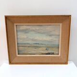 Marine Oil on canvas by JP. Guinegault (36 x 45)