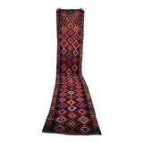 Extra Long Oushak Vintage Runner Rug