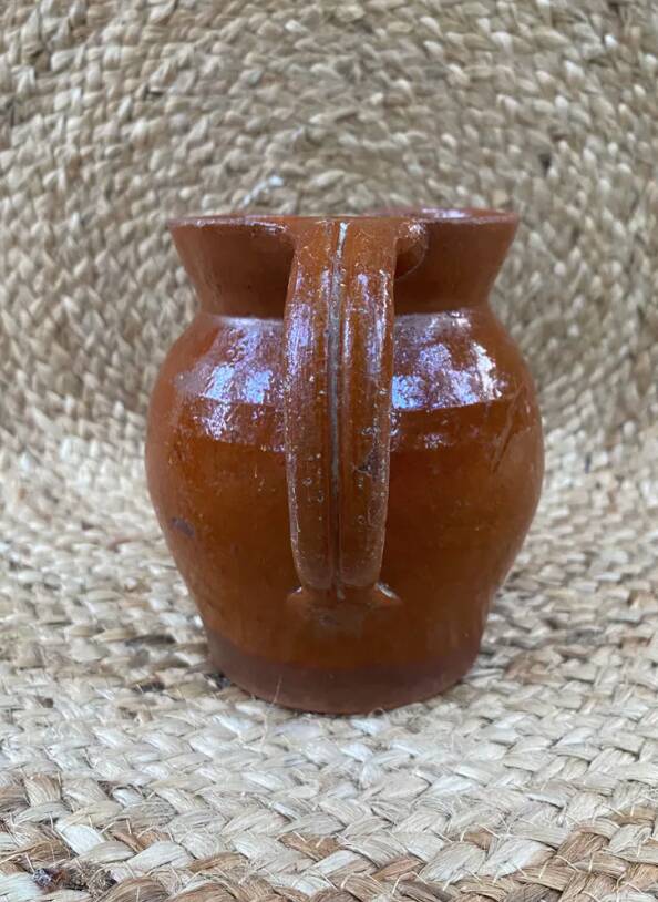 Glazed terracotta pitcher, early 20th century