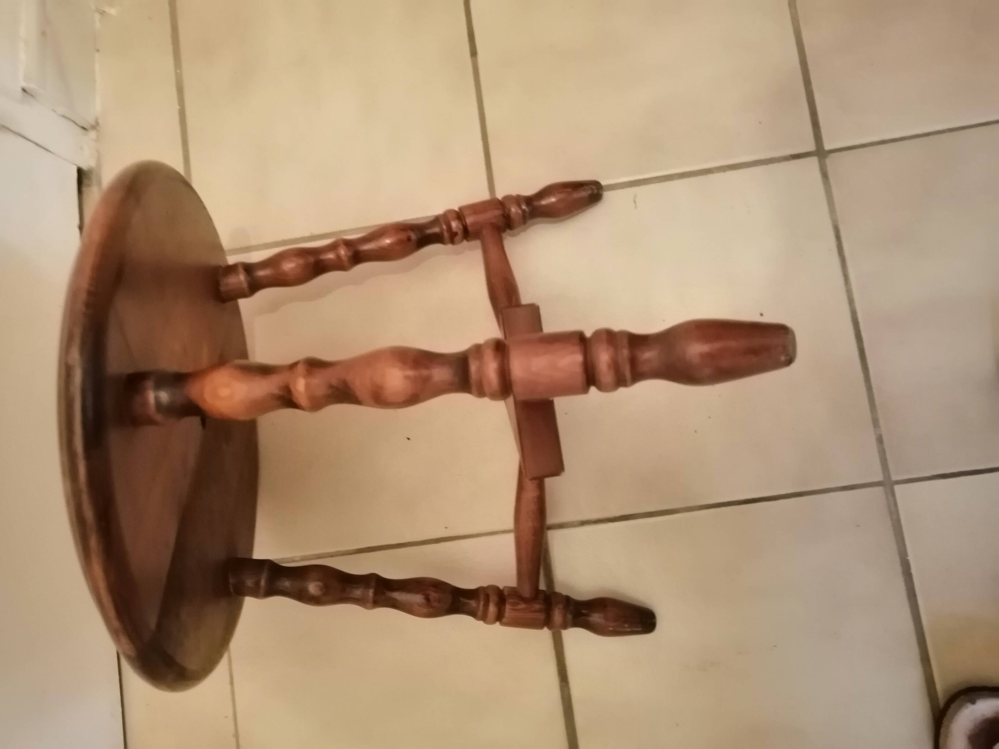 Vintage wooden tripod stool