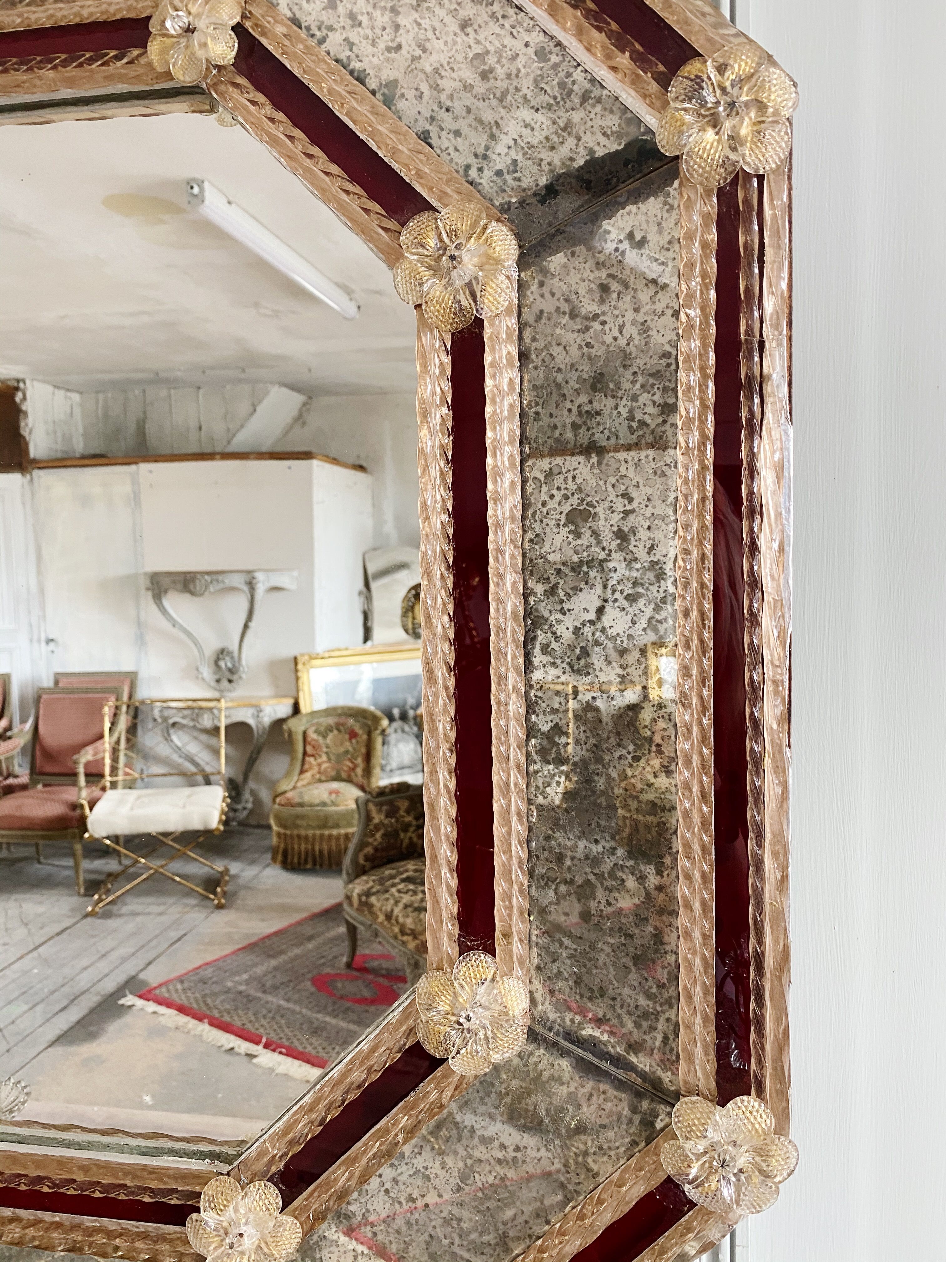 Murano glass Venitien mirror of the 1900