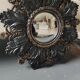Small Sun Mirror Witch's Eye Round In Resin Patina Black/Copper