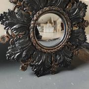 Small Sun Mirror Witch's Eye Round In Resin Patina Black/Copper