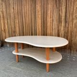 Table basse travertin boomerang