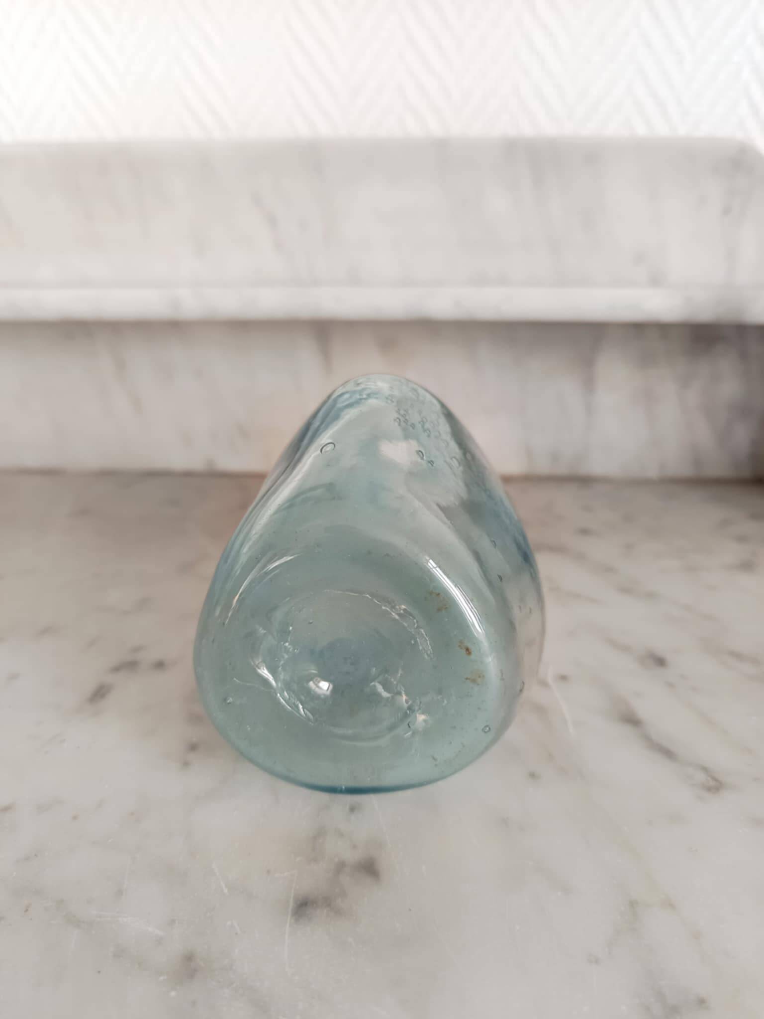 Two bubble glass carafes