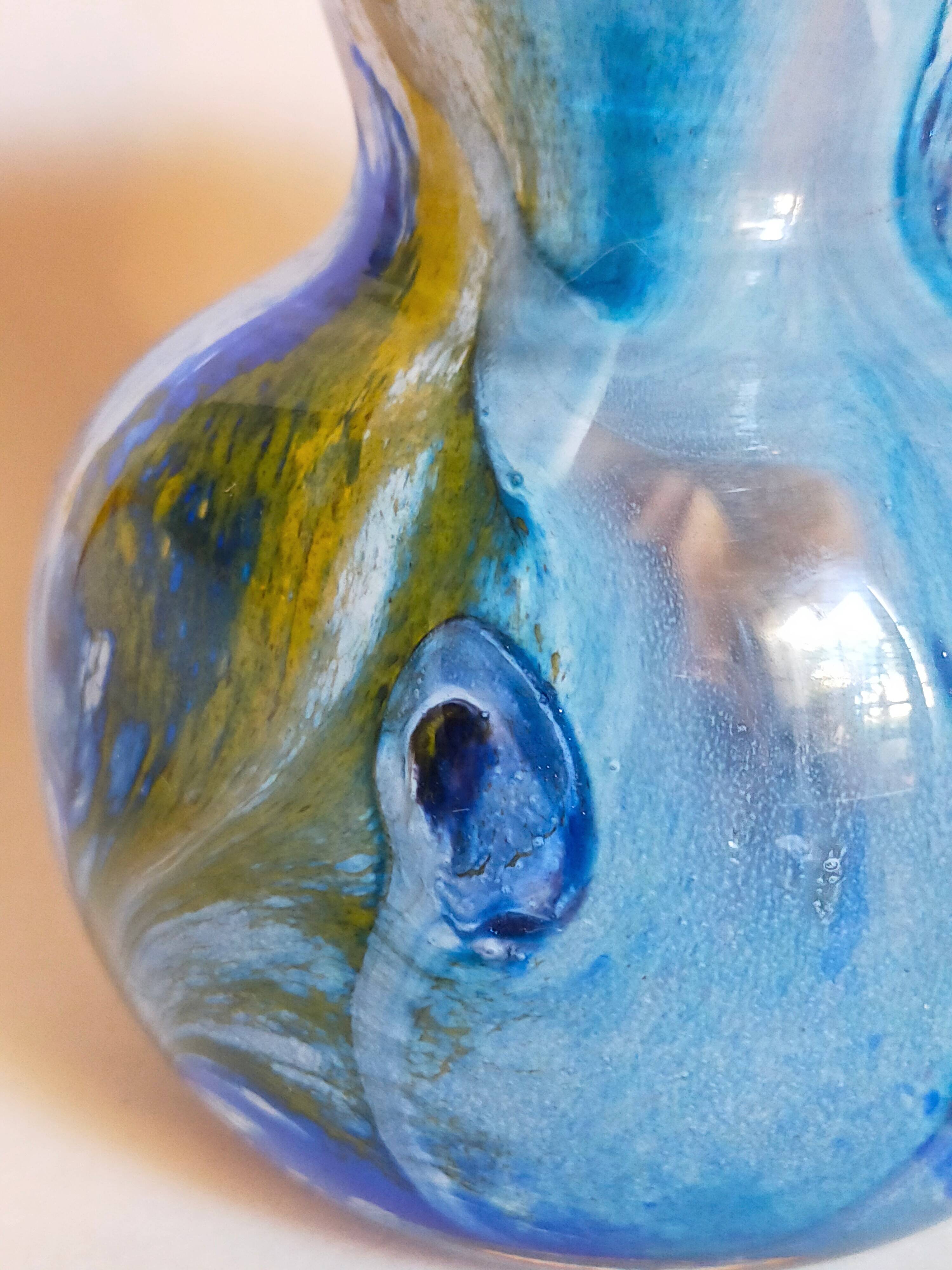 Vase glass paste of the glassmakers of Maure Vieil Mick and Bob Le Bleïs 80s