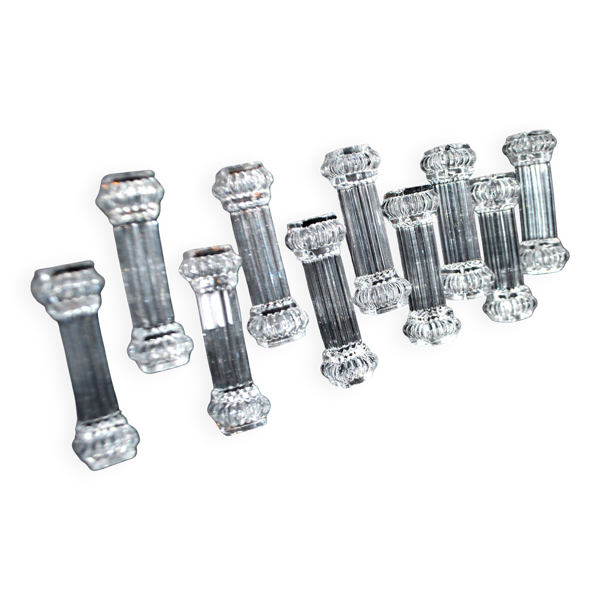 Portieux lot de 10 porte-couteaux anciens en verre moulé – art de la table