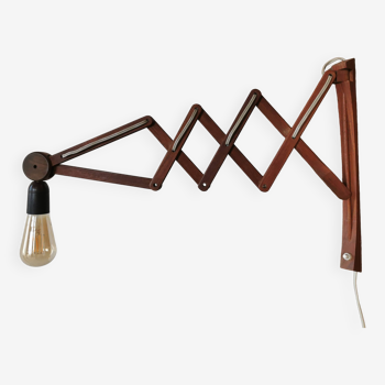 Danish teak scissor wall light circa 1960