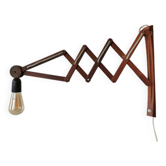 Danish teak scissor wall light circa 1960