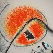 Gustave Singier : Soleil rouge au bord de mer, lithographie originale