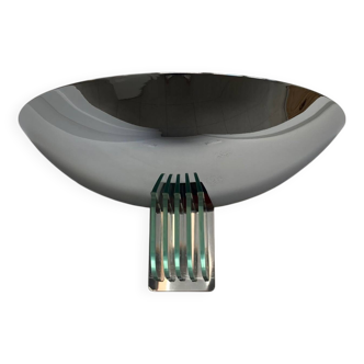 Chrome and glass wall light