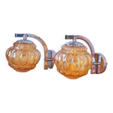 Pair of 70s ball wall lights
