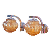 Pair of 70s ball wall lights