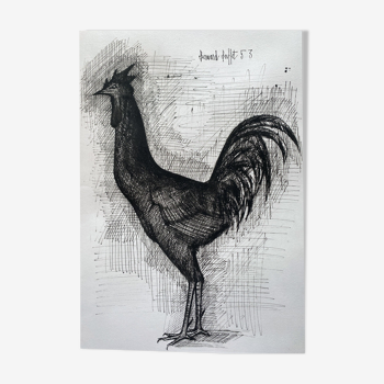 Lithographie "Le Coq" 1953 Bernard Buffet Ed. Braun Gallerie David&Garnier 1961