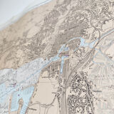 Vintage map of the bay of La Rochelle Charente Maritime 1965