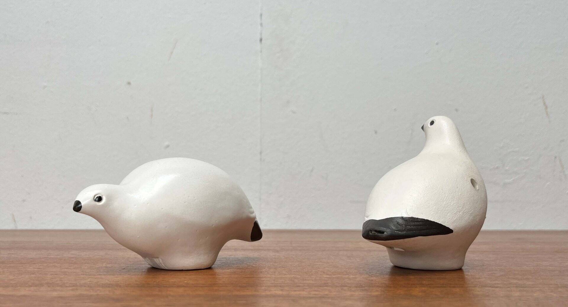 Vintage handmade ceramic bird whistles Riekko by Punainen Paja and Lintupaja, Finland, 1970s, set of 2.
