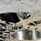 Miroir vintage en chrome organique grand (Miroir de mercure)