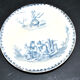 Miniature illustrated blue bread plate 12.5 cm Creil Montereau dollhouse