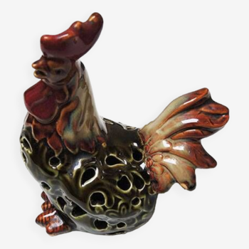 Old ceramic rooster tealight candle holder