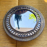 Miroir ancien en laiton - style oriental/ethnique
