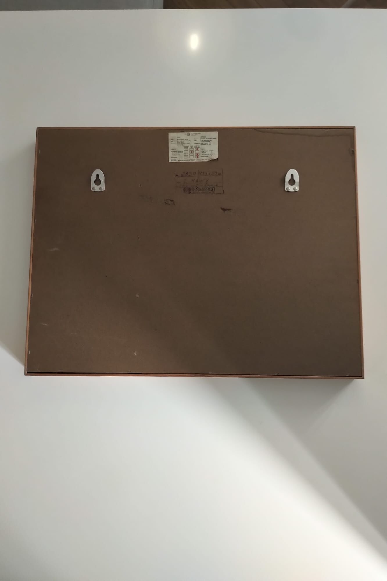 Mirror finnmirorr makisen Scandinavian vintage design in wood from the 70s