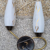 Pair of vintage double wall lamps, 50s.