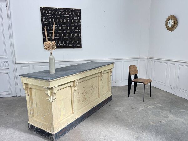 Comptoir en chêne et zinc, 1900