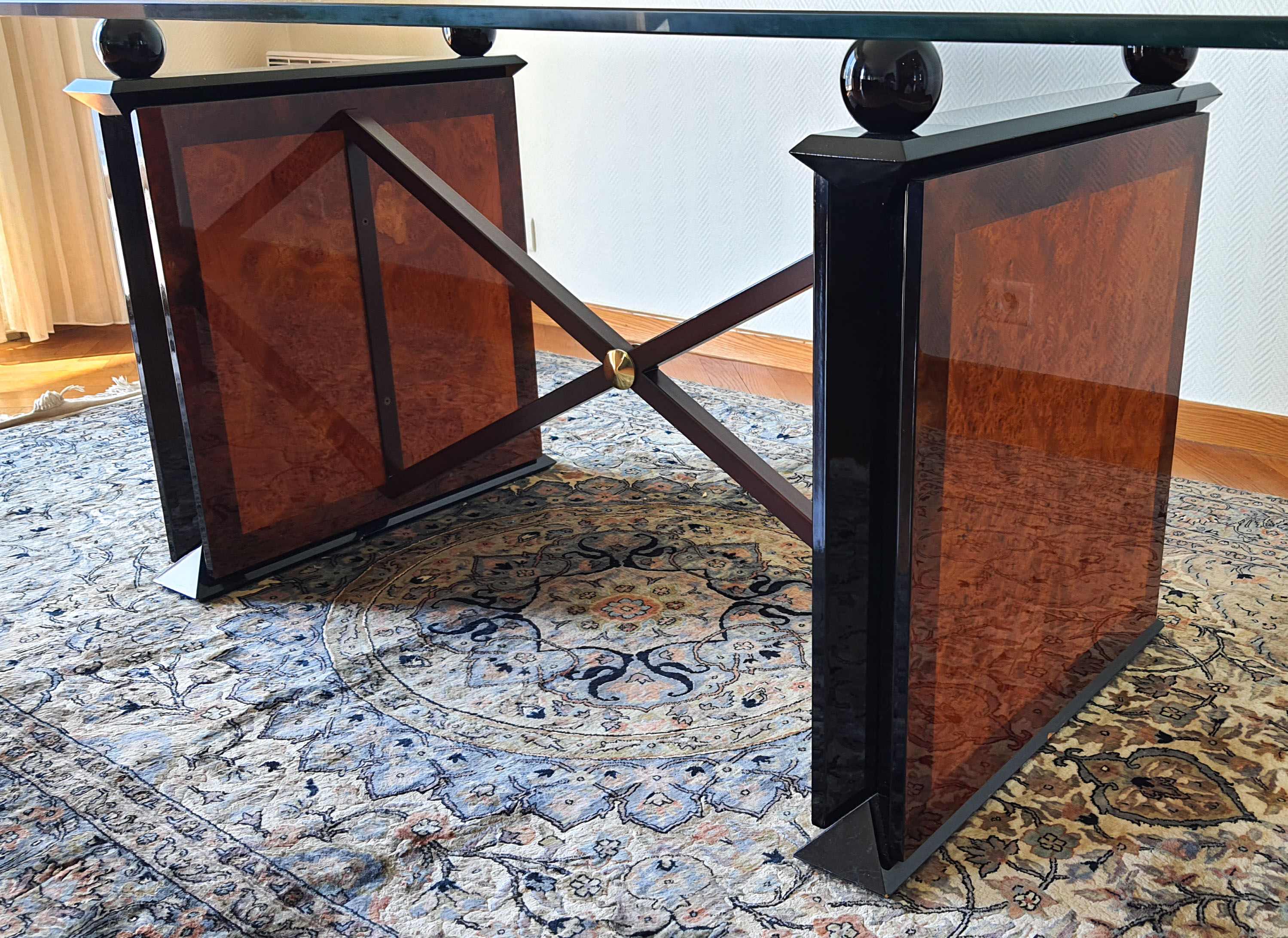 Contemporary glass dining table 240 cm 8 pers.