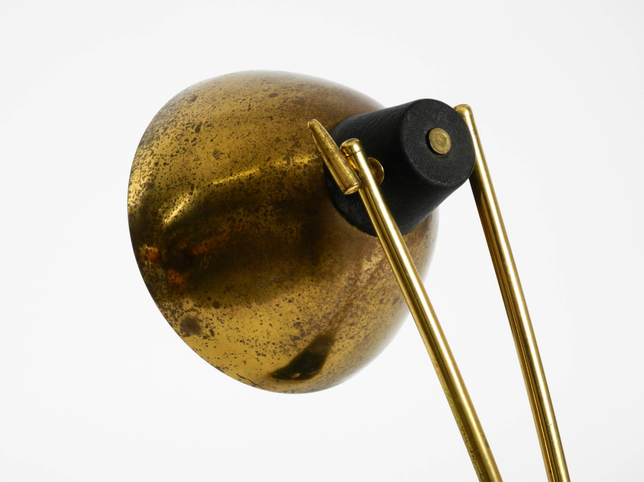 Rare large Mid Century Modern brass table lamp with beautiful patina