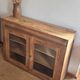 Narrow antique solid wood buffet - glass doors