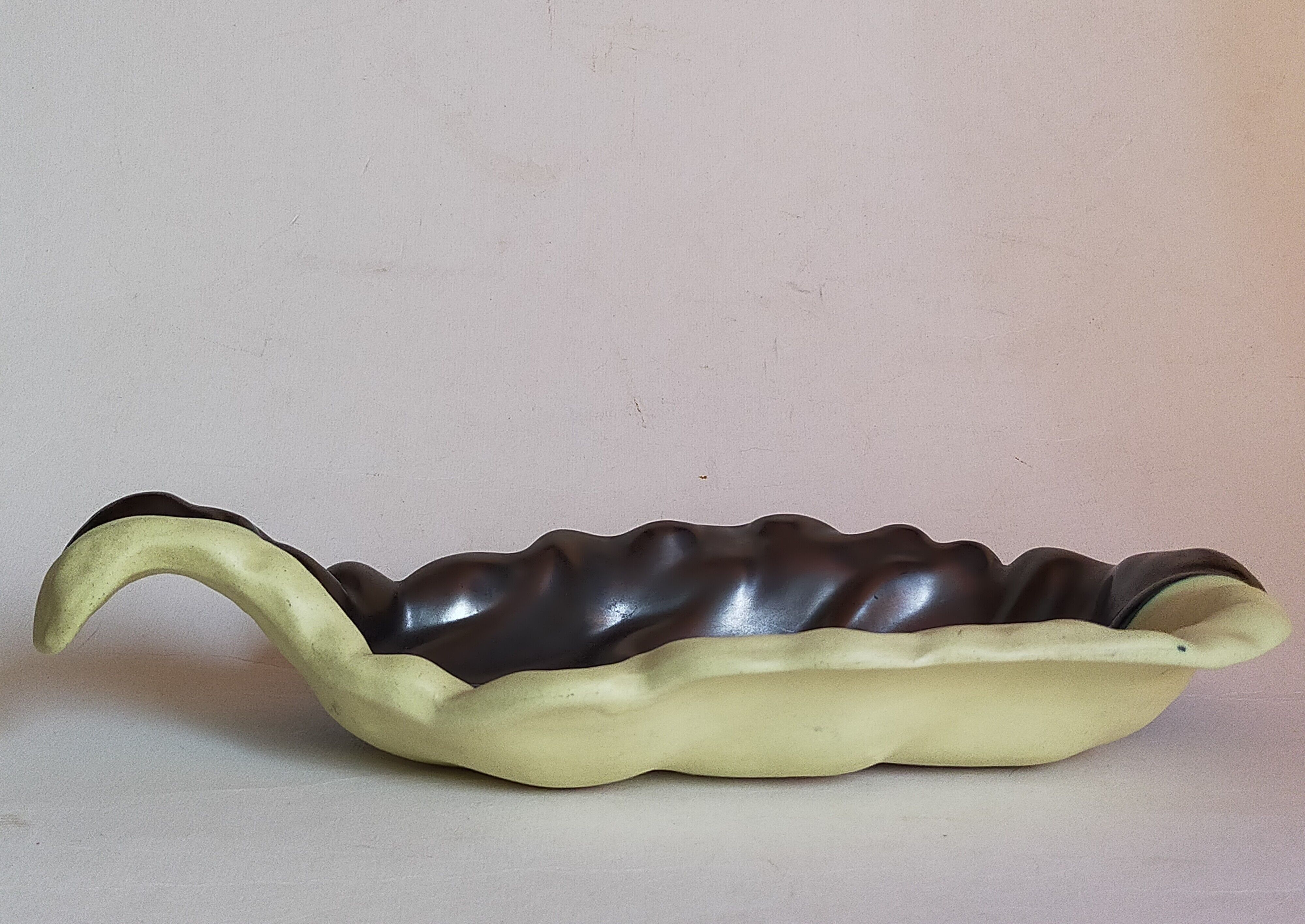 Cut empty-pockets ceramic two-tone atelier cerenne in vallauris 50s