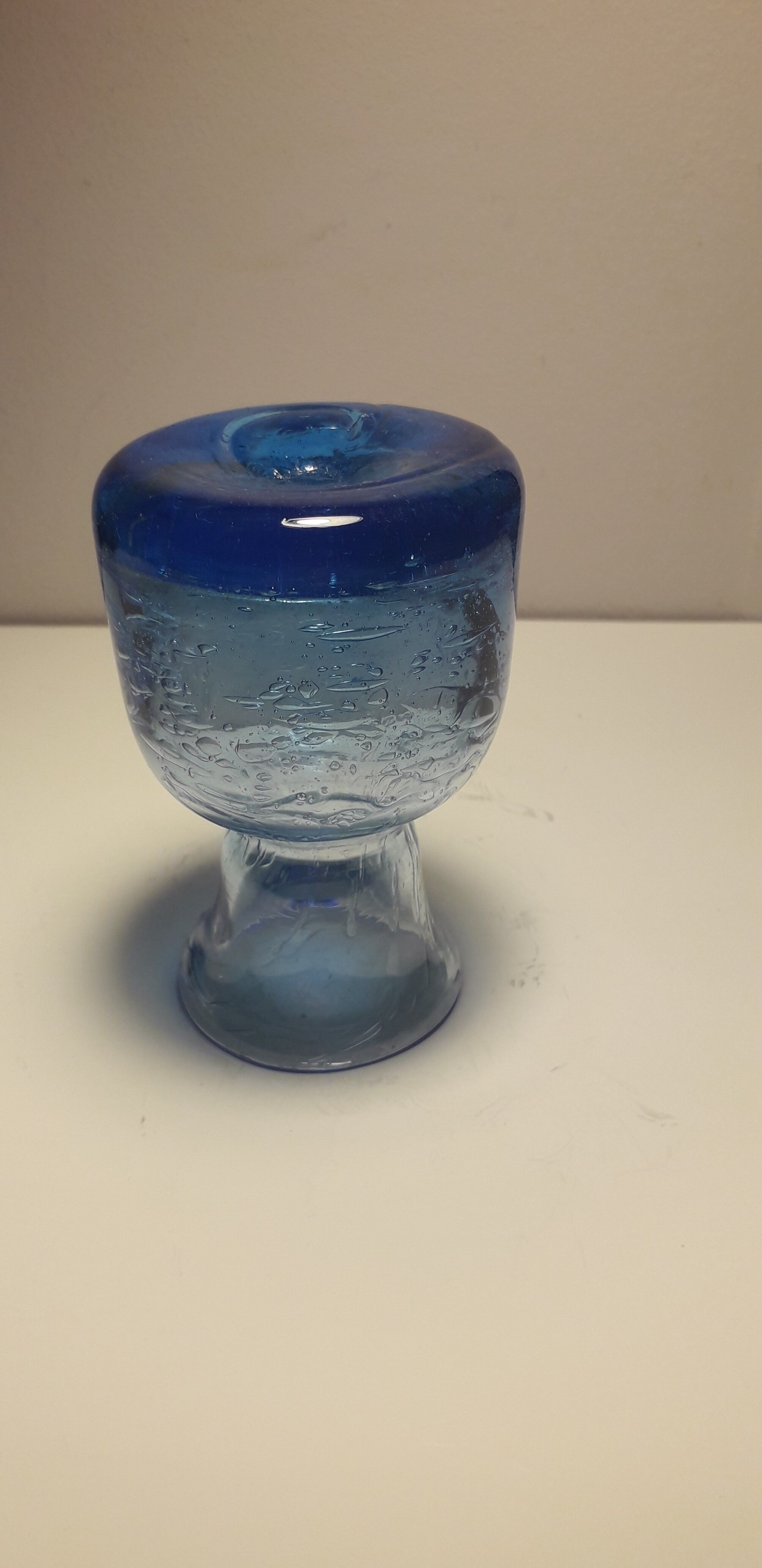 Blown bubble glass vase