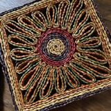 5 braided straw coasters bohemian style