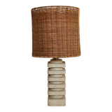 Living room lamp made of sculpted stone in the style of Tormos, France 1970s.