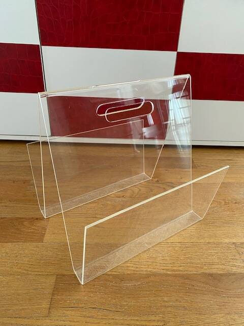 Vintage plexiglass magazine holder