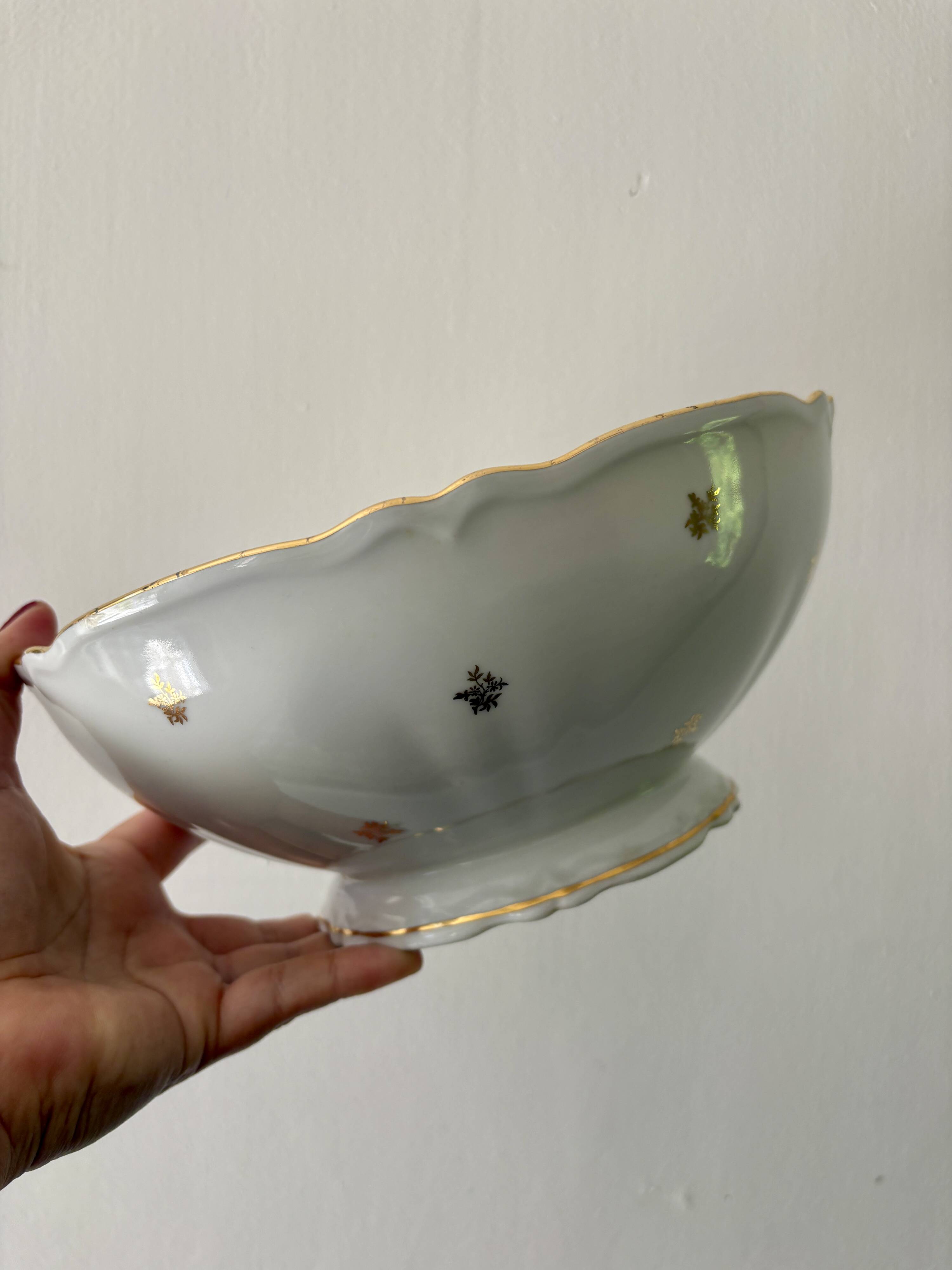 Vintage Limoges porcelain salad bowl
